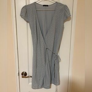 Brandy Melville Robbie Midi Wrap Dress in Blue Floral